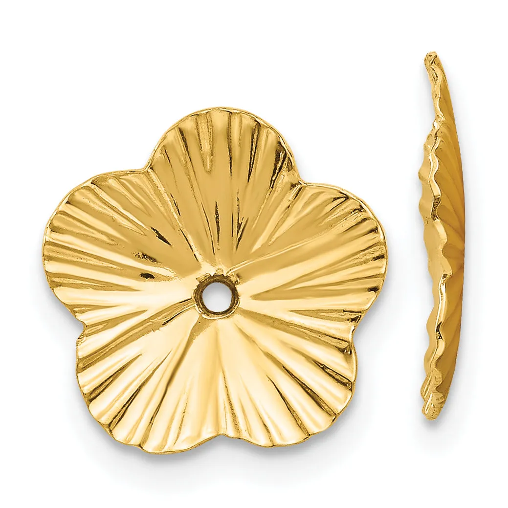 14K Gold Polished Fancy Earring Jackets for Women Elegant Enhancers