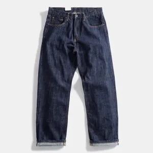 16oz Red Selvedge Denim Jeans Loose Straight Casual Pants