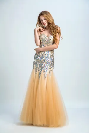 2024 Prom Dresses Sweetheart Mermaid Tulle With Beading