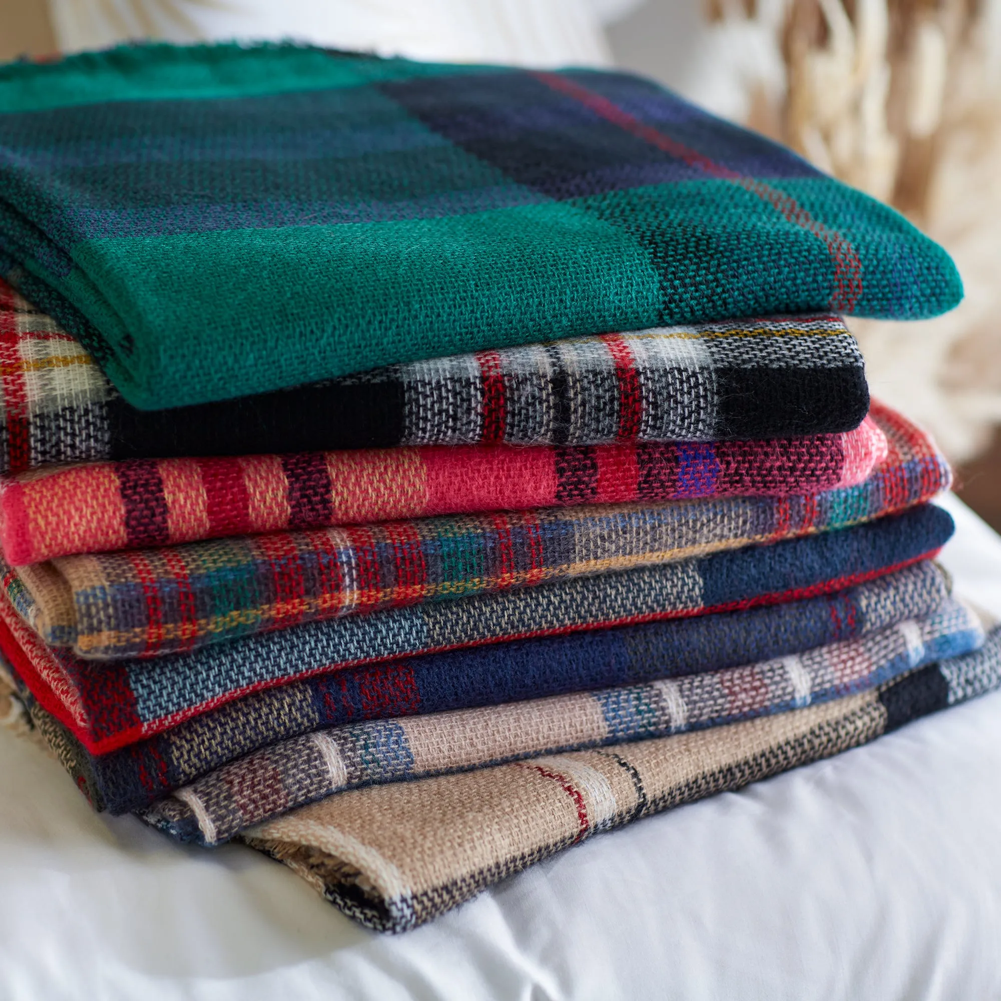 Anchor Plaid Blanket Scarf