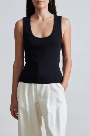 Apiece Apart Uri Low-Cut Tank - Black - FINAL SALE