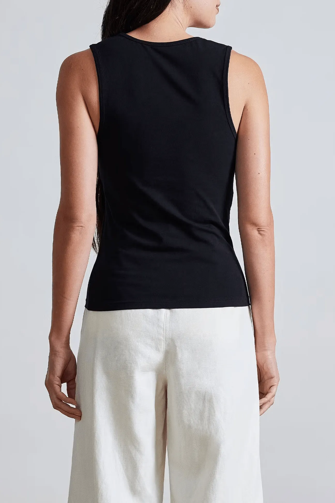 Apiece Apart Uri Low-Cut Tank - Black - FINAL SALE