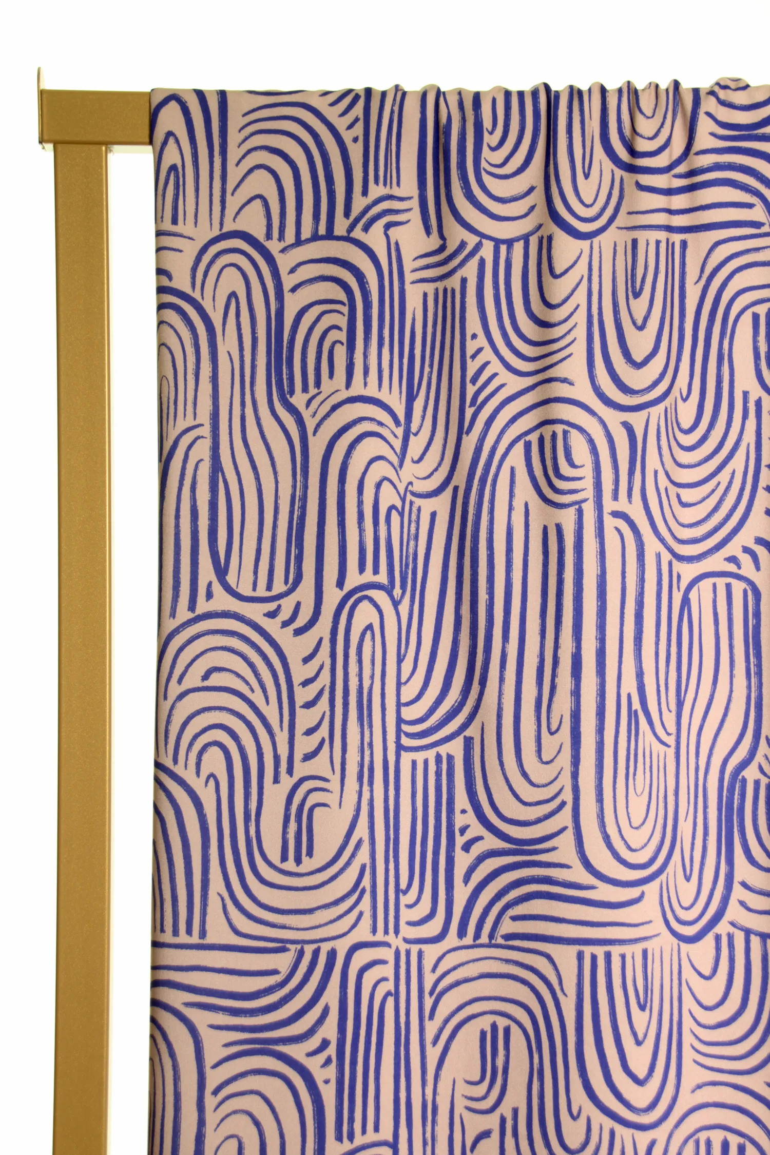 Atelier Jupe-Soft brown viscose with blue abstract print