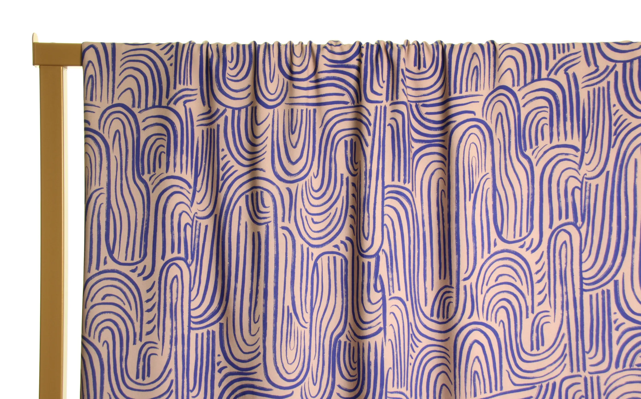 Atelier Jupe-Soft brown viscose with blue abstract print