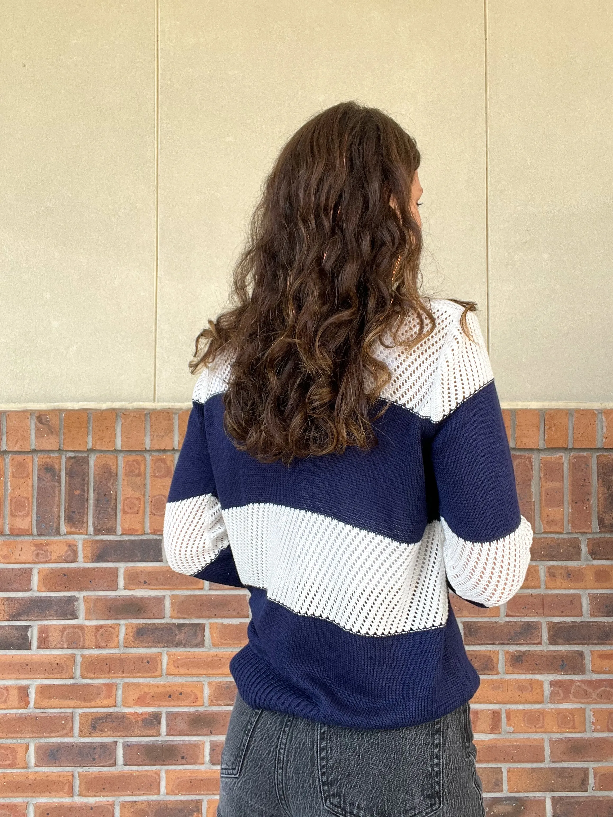 Beachy Embroidered Stripe Top