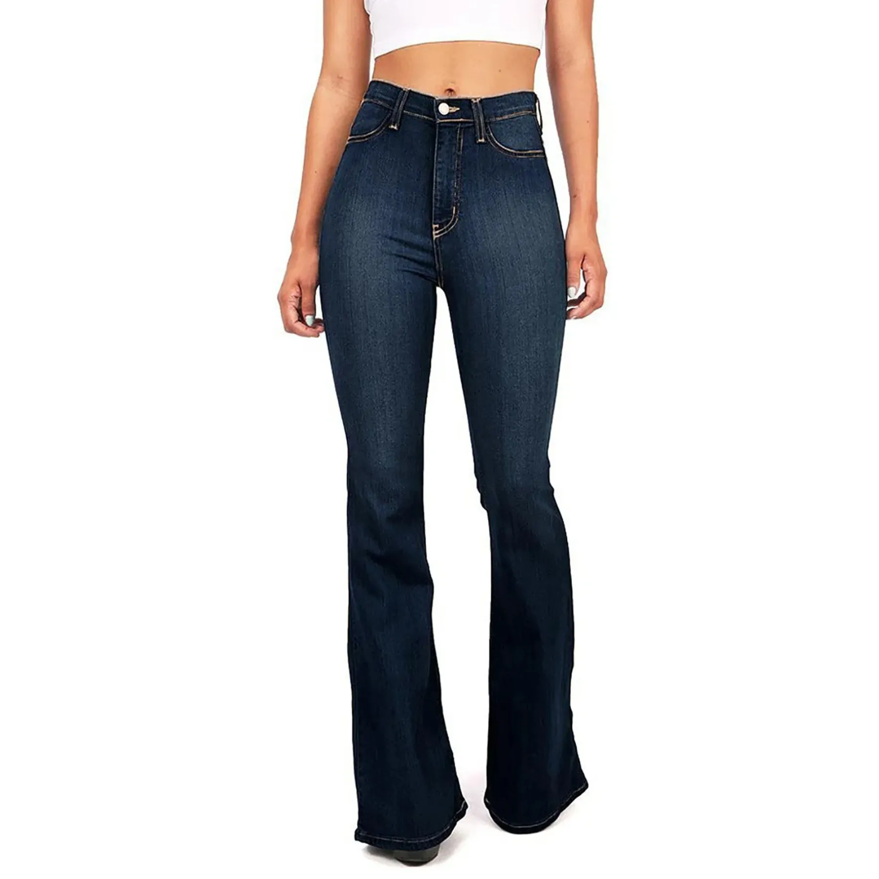 Briana Broek | Vrouwen Hoog uitgesneden Flared Jeans