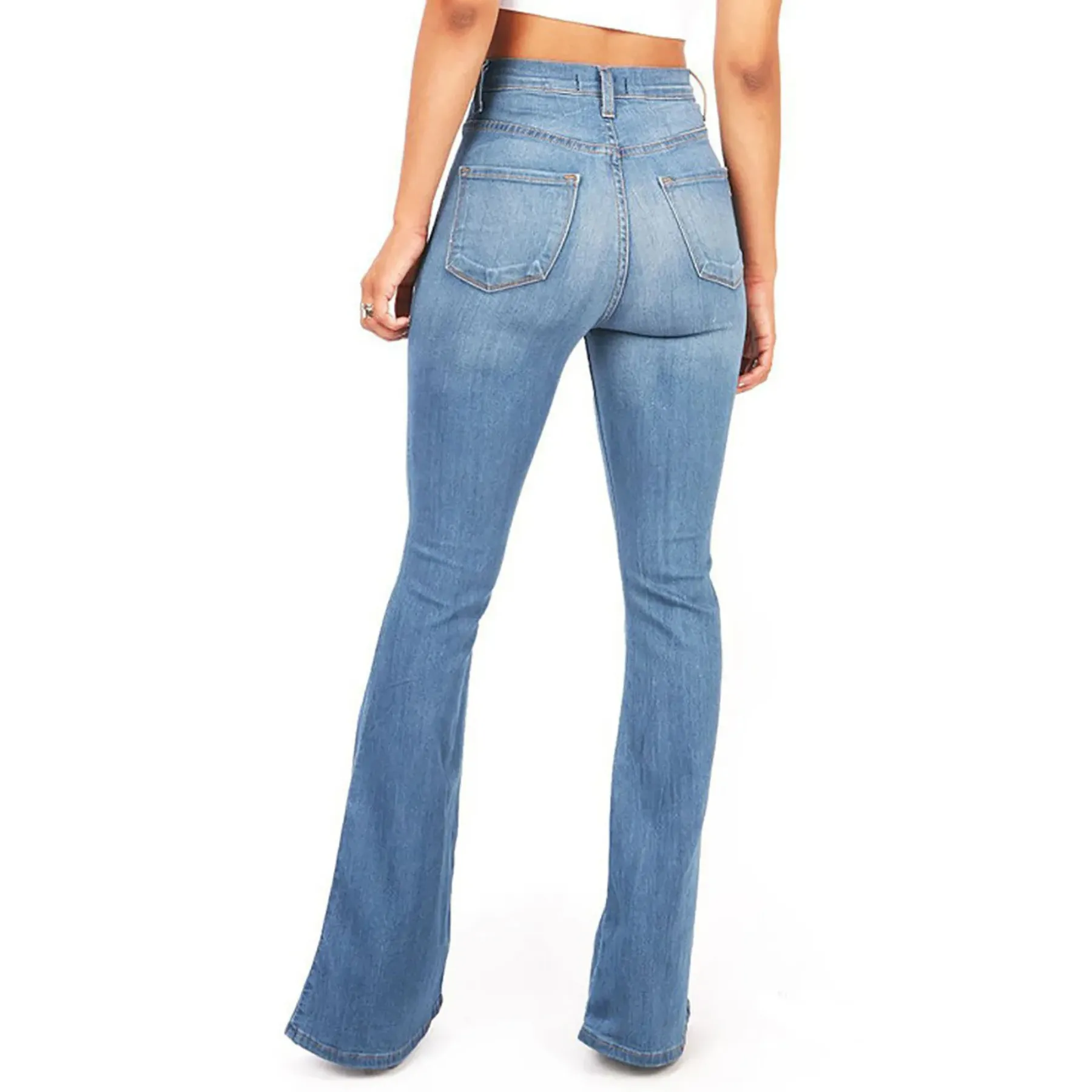 Briana Broek | Vrouwen Hoog uitgesneden Flared Jeans