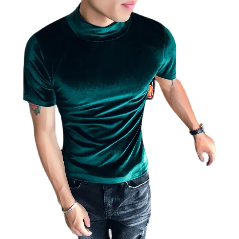 British Casual Double-sided Velvet Short Sleeve Base Tshirt
