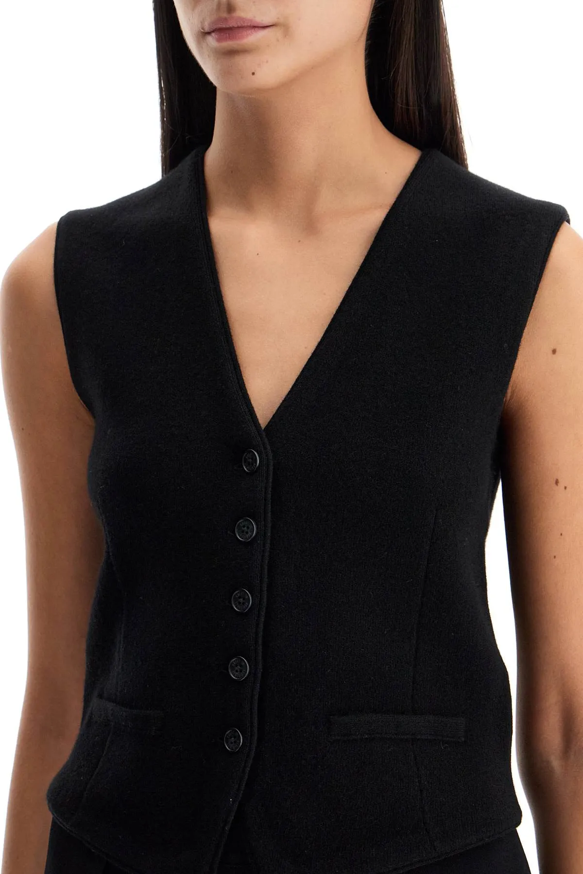 cashmere vest W10311JL BLACK