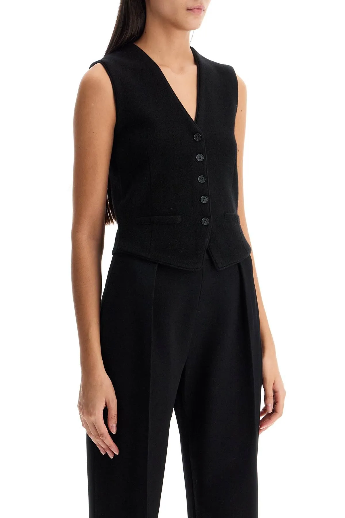 cashmere vest W10311JL BLACK