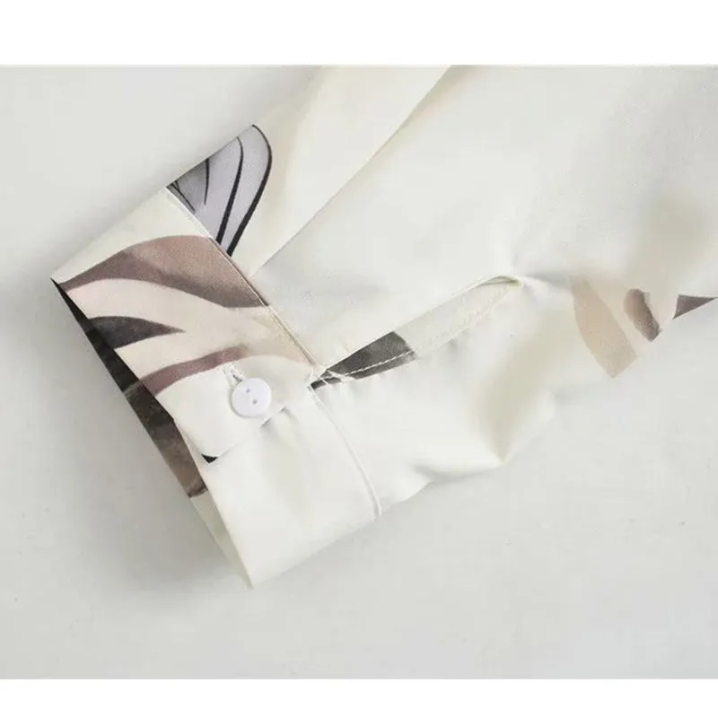 Contemporary Abstract Floral Cotton Luxury Wrap Dress