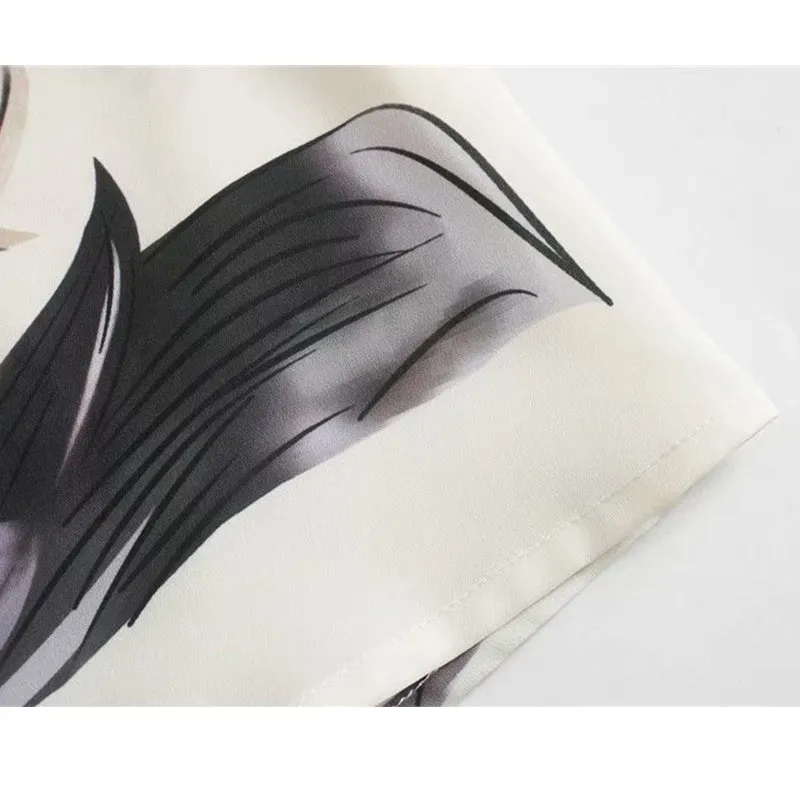 Contemporary Abstract Floral Cotton Luxury Wrap Dress