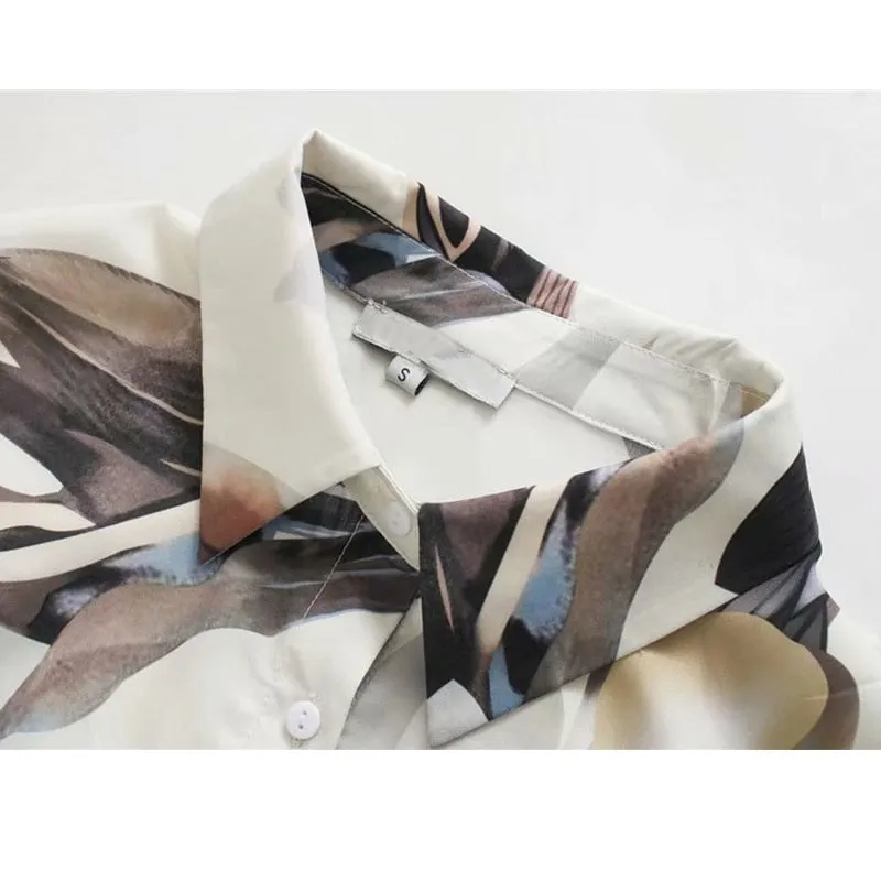 Contemporary Abstract Floral Cotton Luxury Wrap Dress