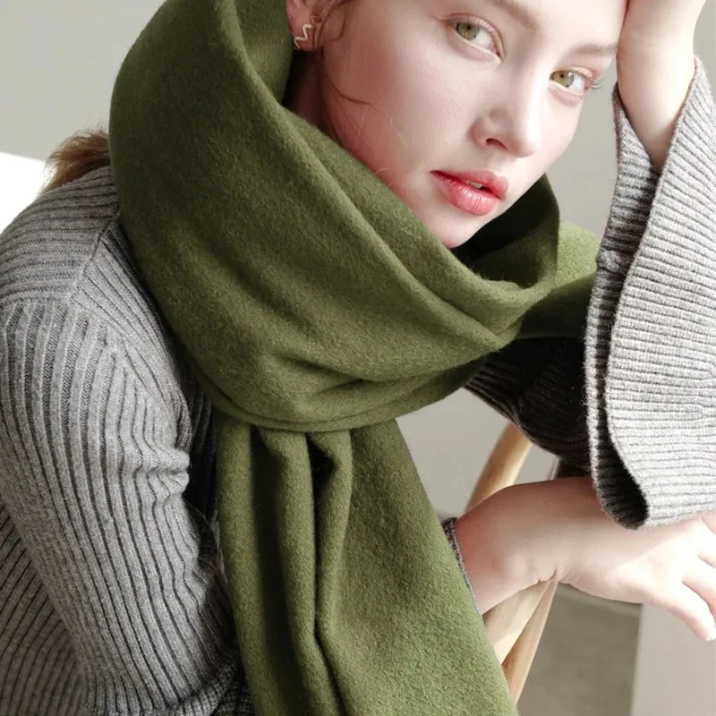 Cozy Wool Winter Wrap Scarf with Tassels