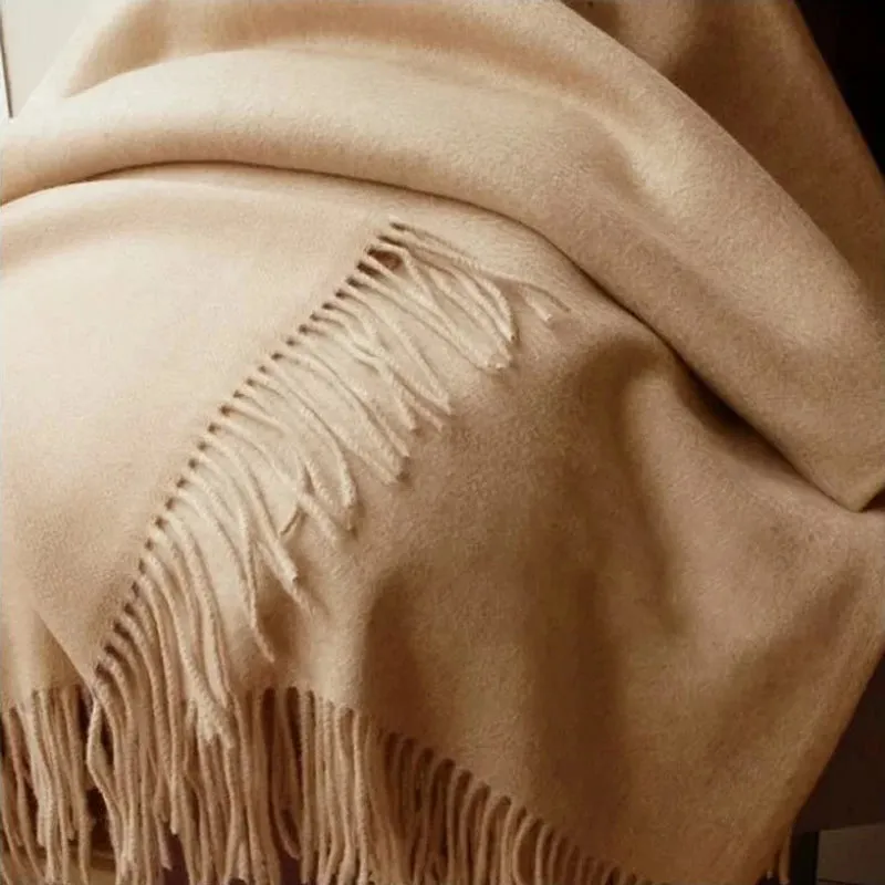 Cozy Wool Winter Wrap Scarf with Tassels