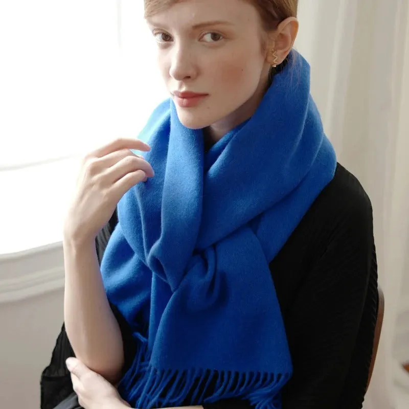 Cozy Wool Winter Wrap Scarf with Tassels
