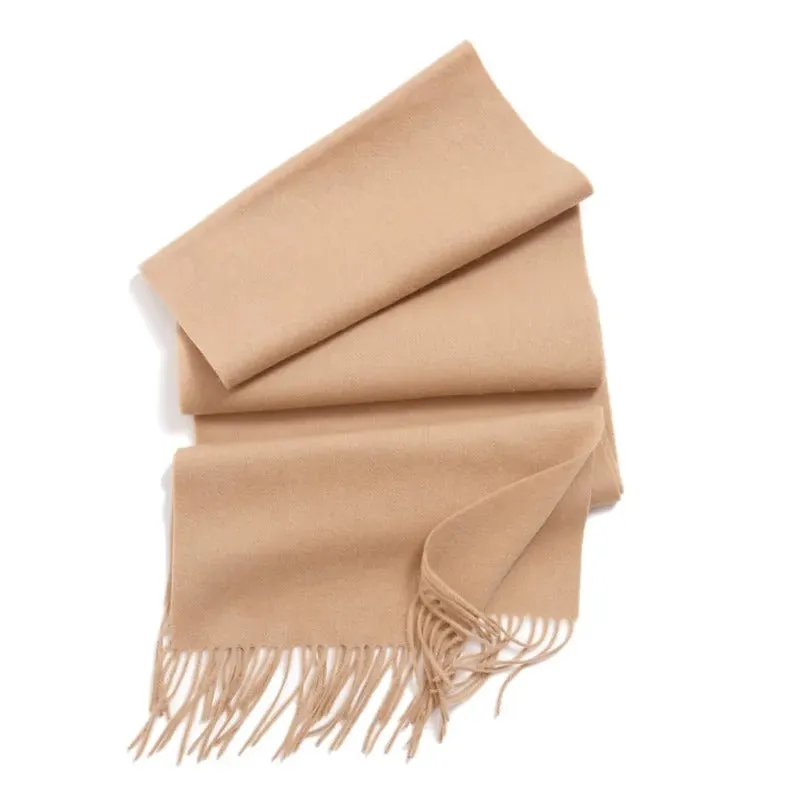 Cozy Wool Winter Wrap Scarf with Tassels