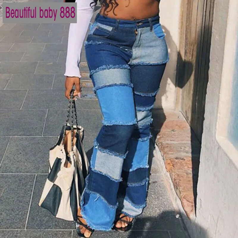 Cute Casual Patch Denim Jeans