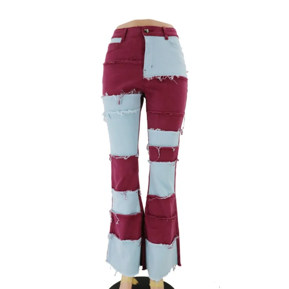 Cute Casual Patch Denim Jeans