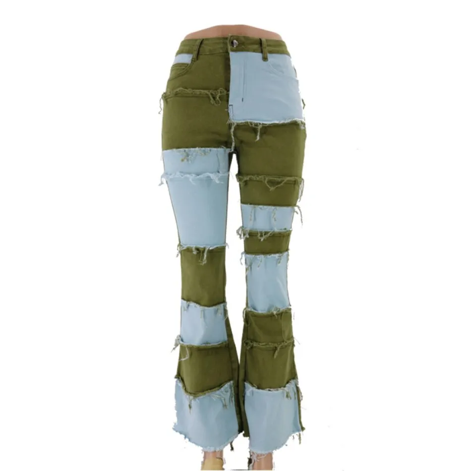 Cute Casual Patch Denim Jeans