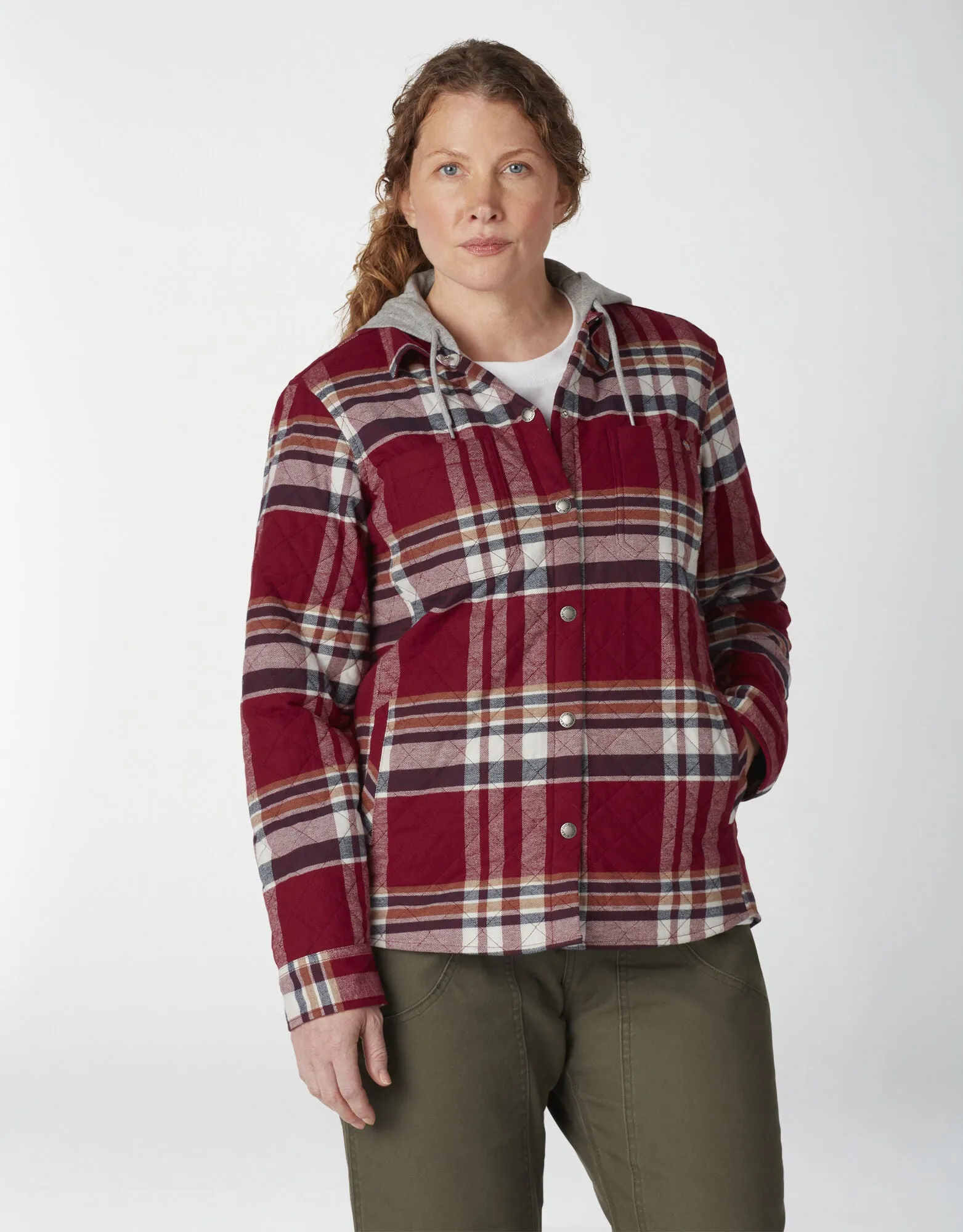 Dickies W Flannel Hooded Shirt Jacket