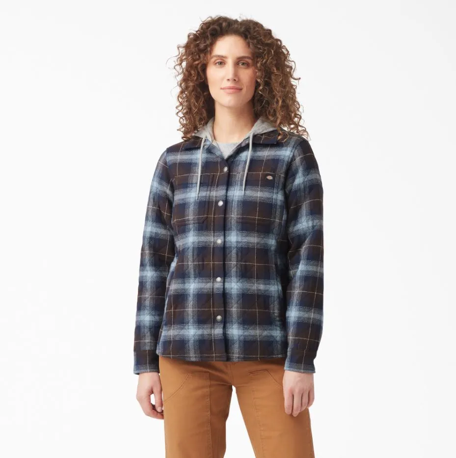 Dickies W Flannel Hooded Shirt Jacket