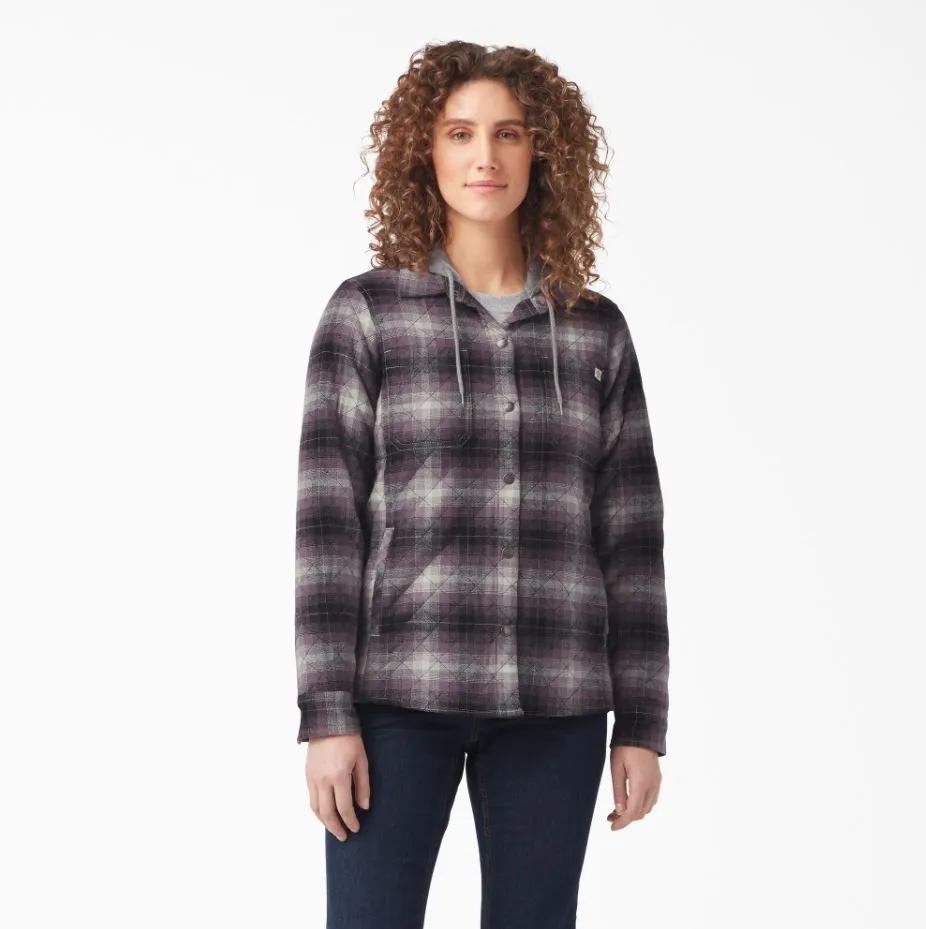 Dickies W Flannel Hooded Shirt Jacket