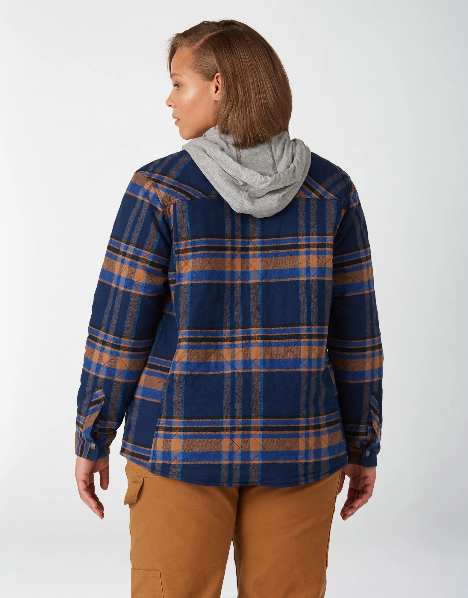 Dickies W Flannel Hooded Shirt Jacket