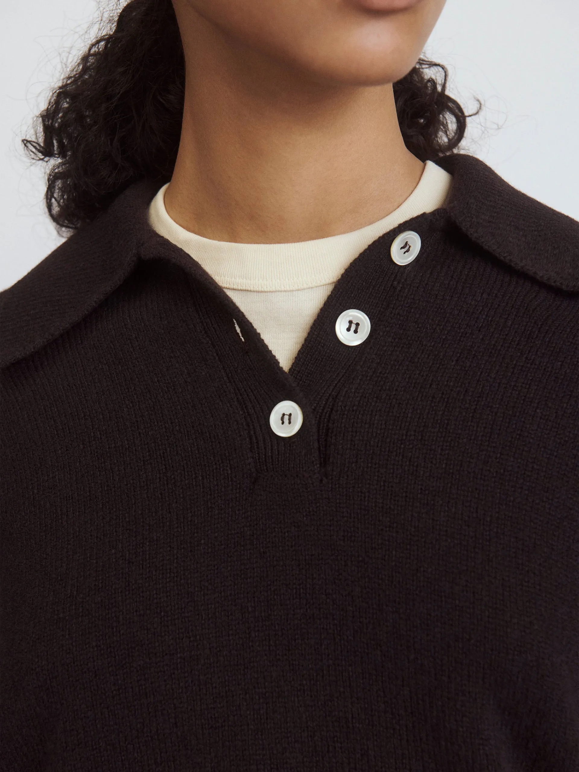 Edith polo shirt in dark brown