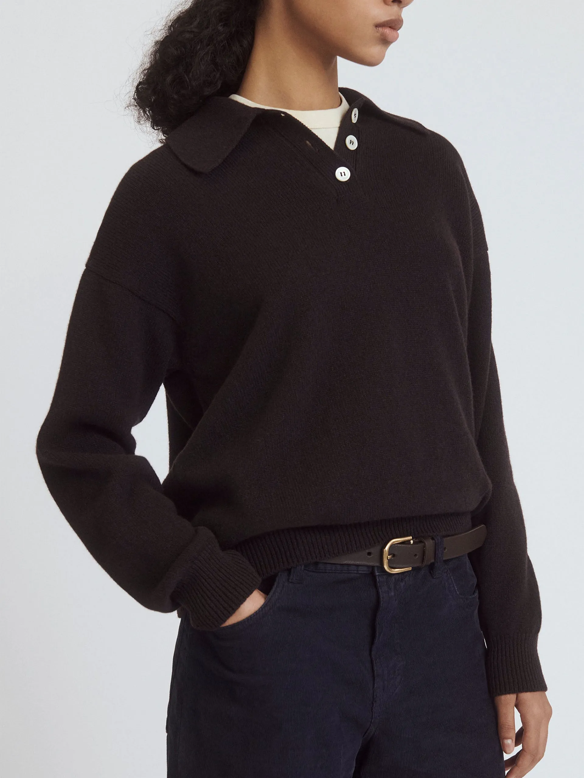 Edith polo shirt in dark brown