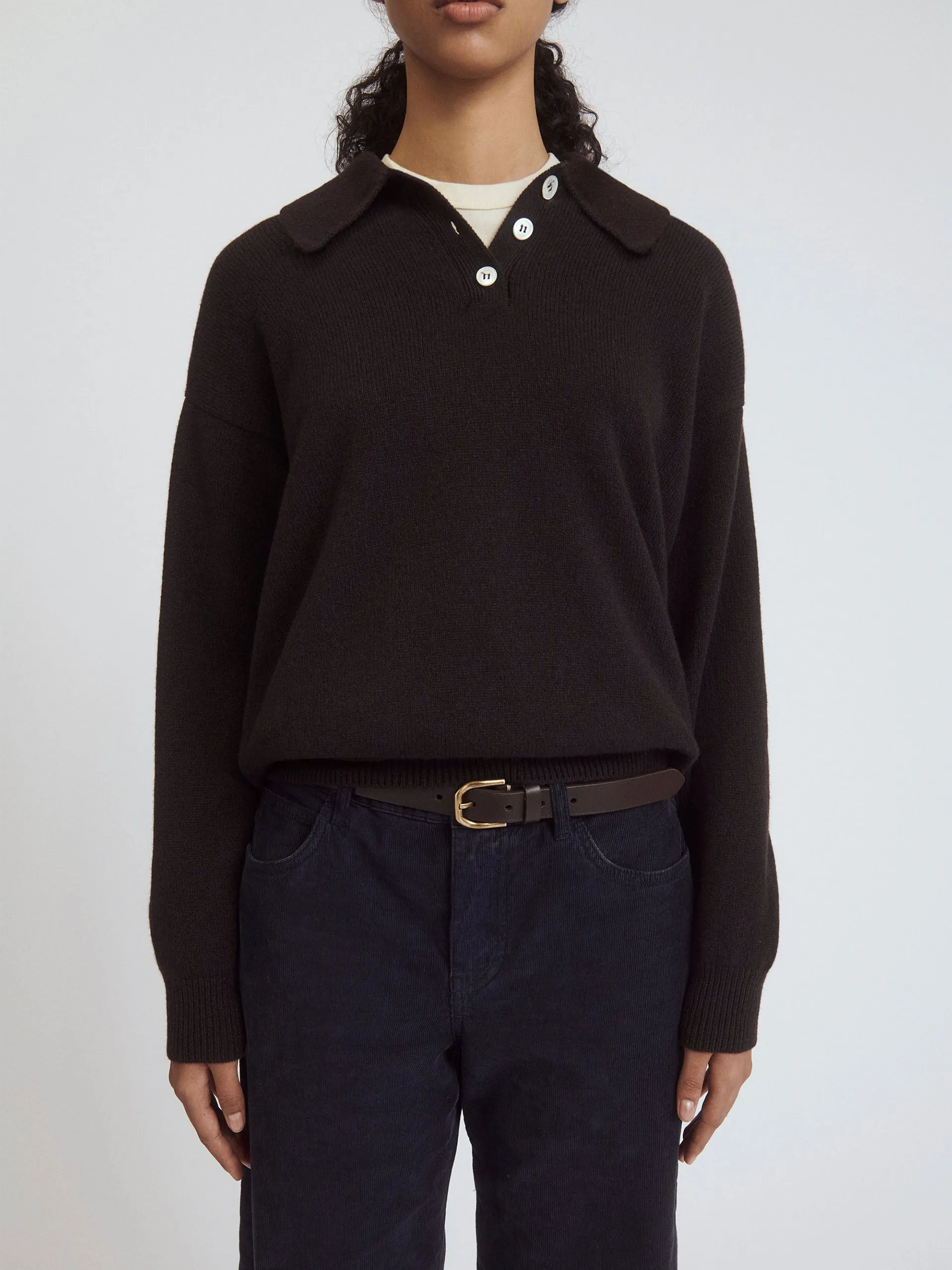 Edith polo shirt in dark brown