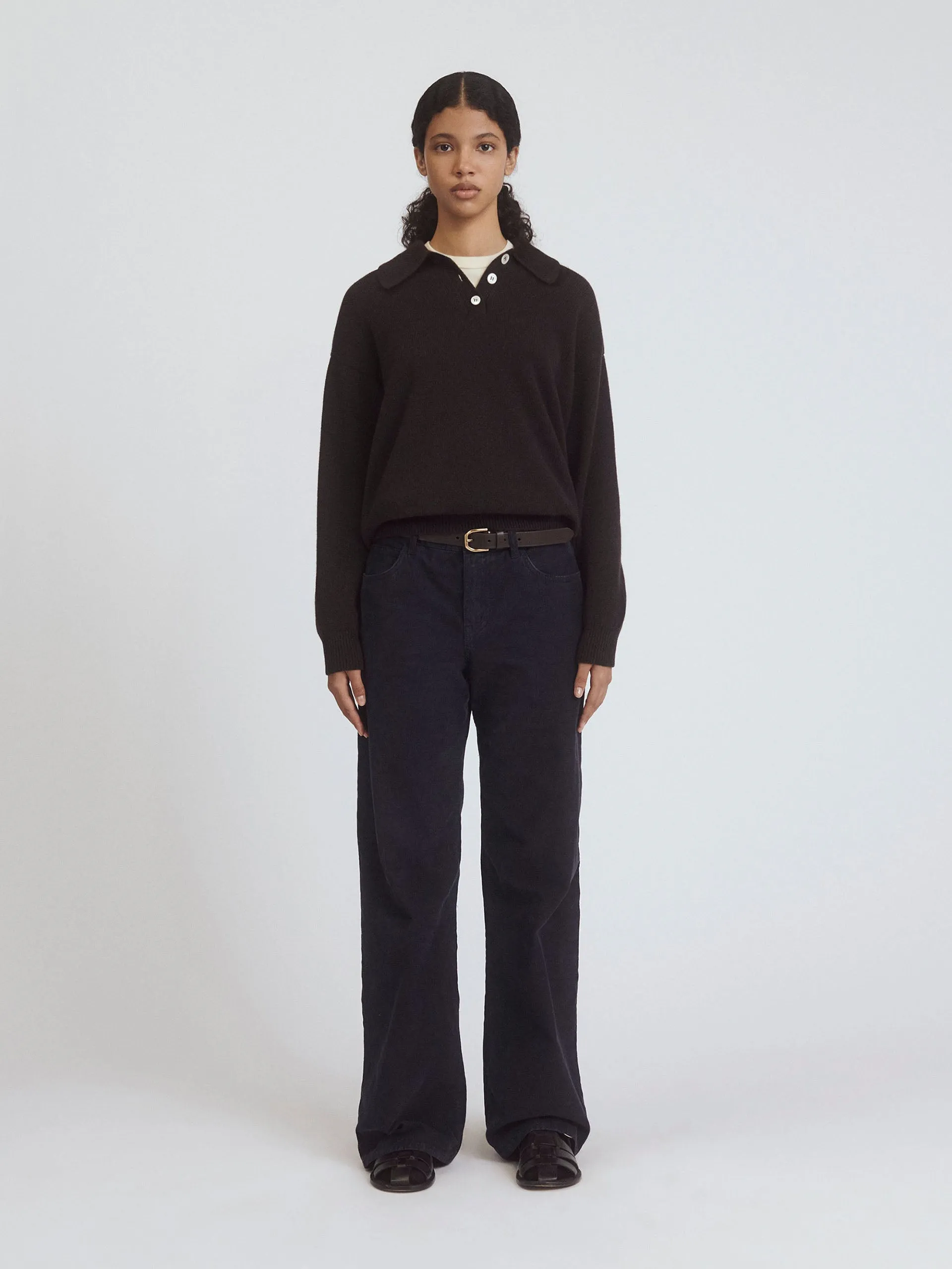 Edith polo shirt in dark brown