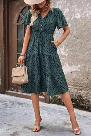 Everyday Chic Short Sleeve A Line Midi Dress