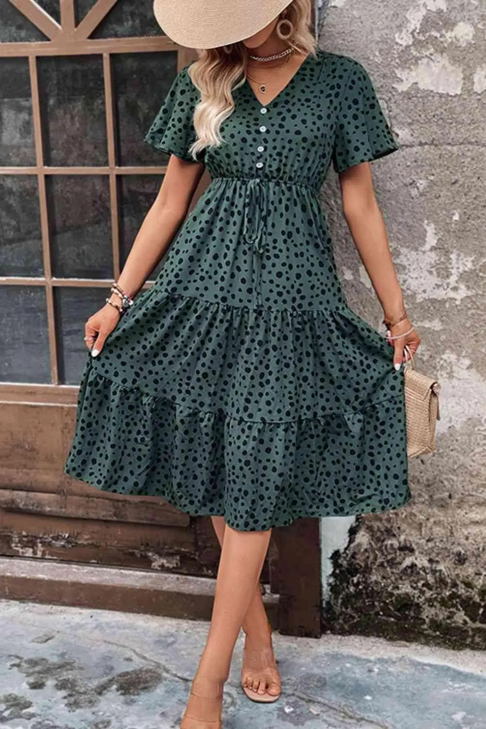 Everyday Chic Short Sleeve A Line Midi Dress