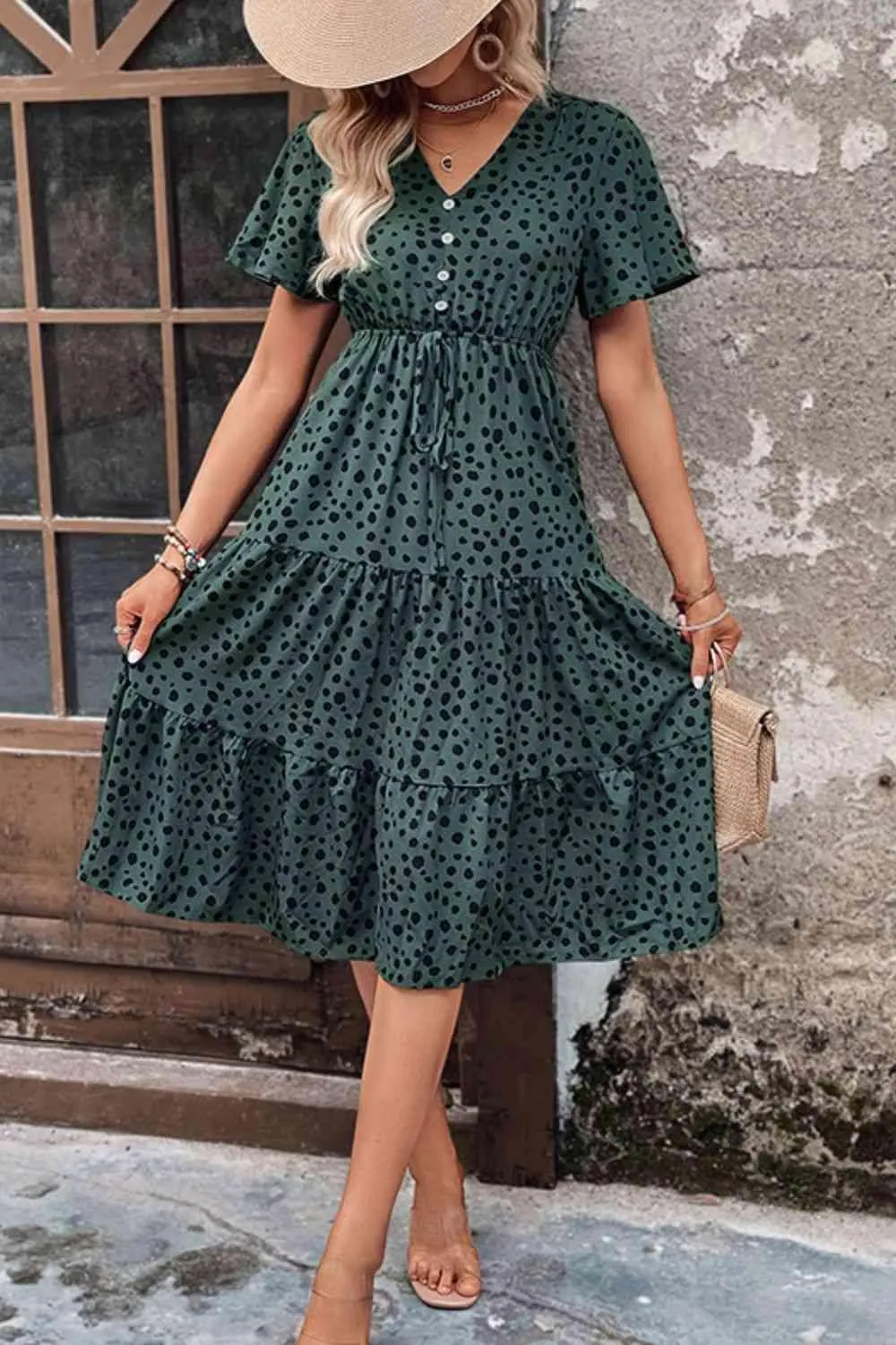 Everyday Chic Short Sleeve A Line Midi Dress