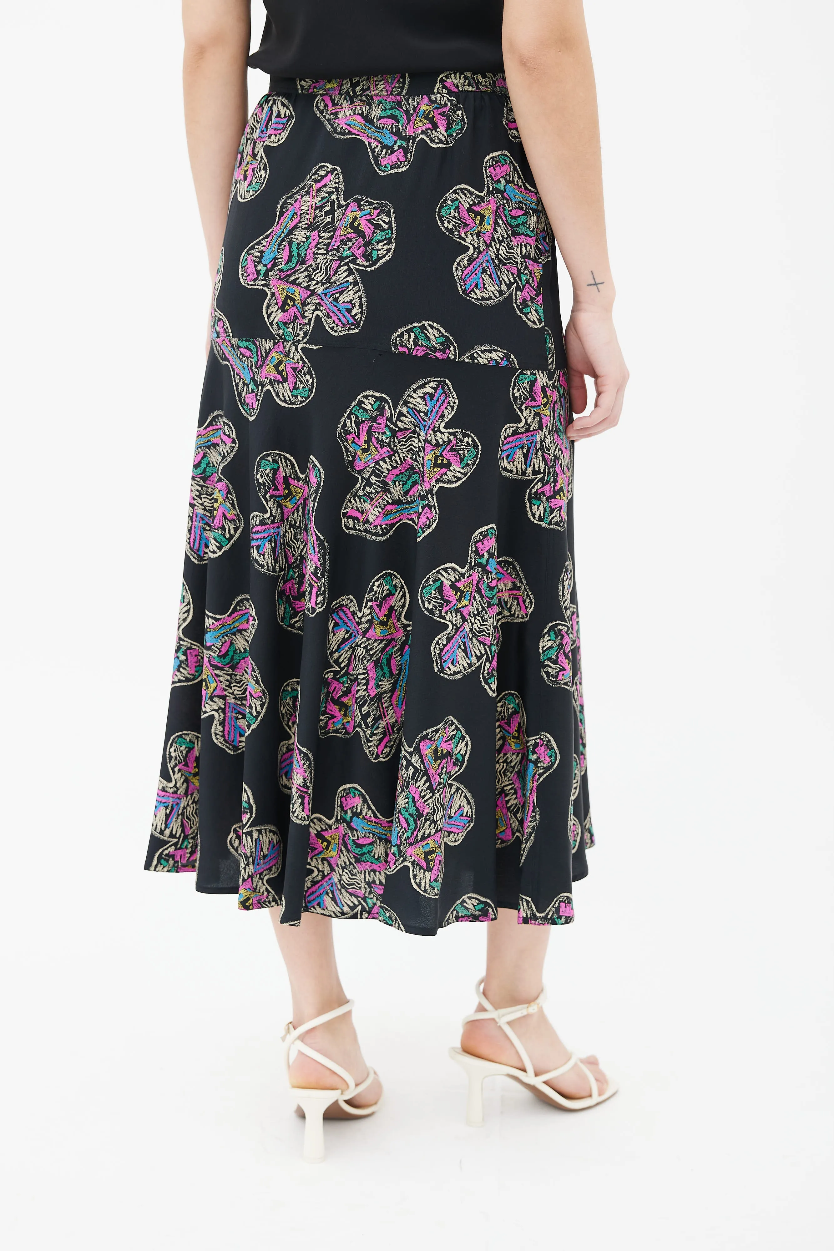 Fendi 365 Multicolor Printed A-line Slip Skirt