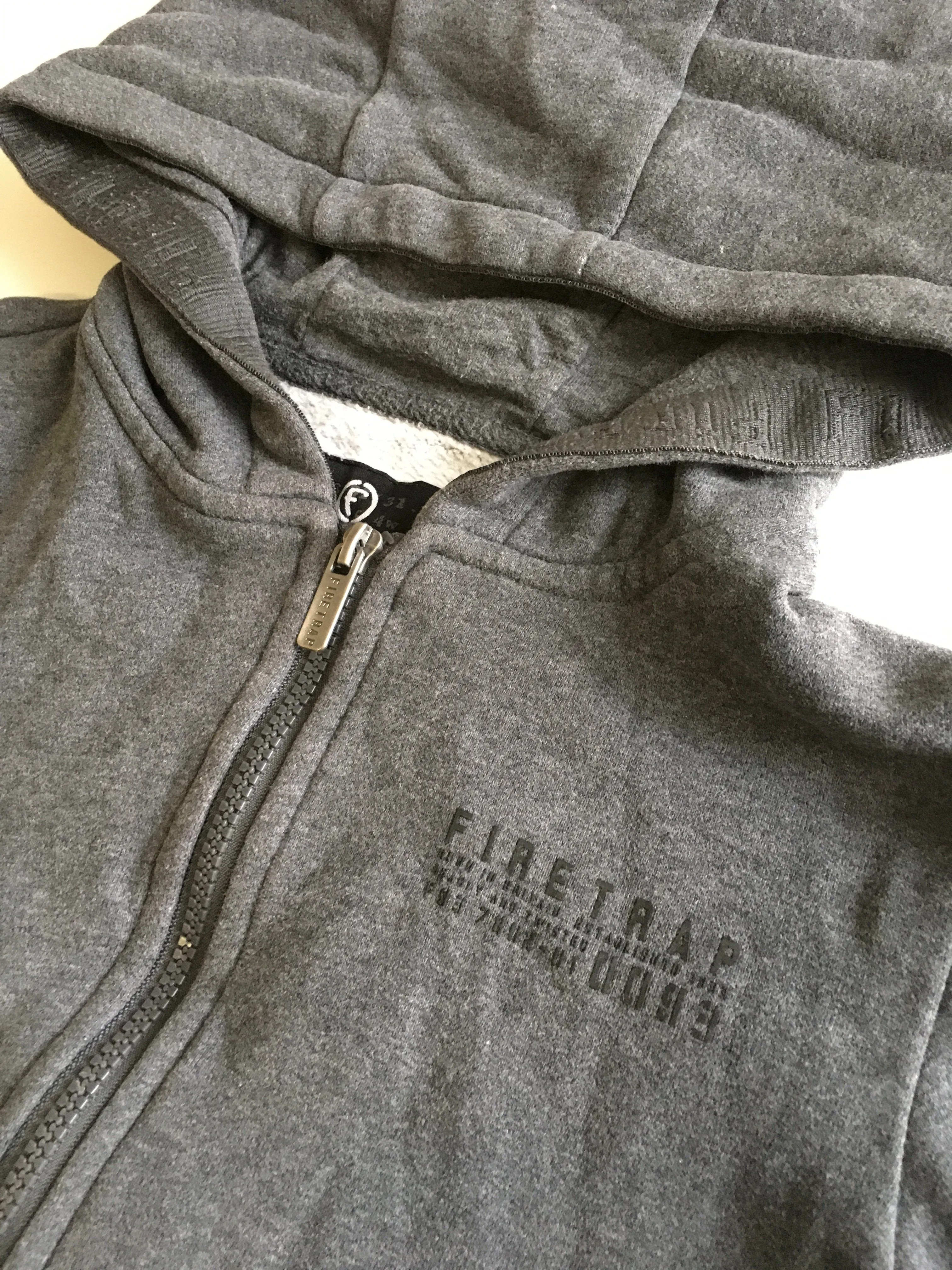 Firetrap Boys Charcoal Grey Zip Up Hoodie Jumper - Boys 11-12yrs
