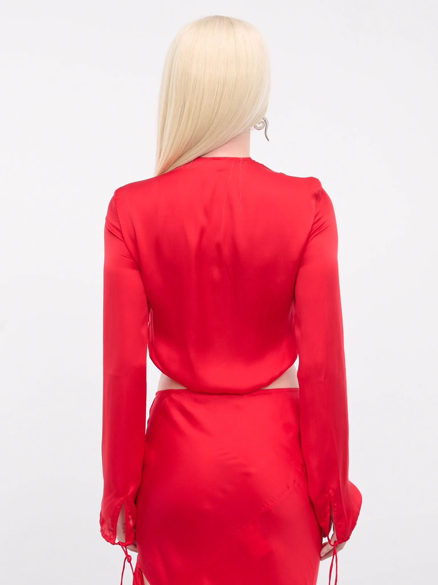Fluid Silk Blouse (AC0679-BRIGHT-RED)