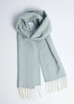 Foxford Cashmere Scarf | Sage & White