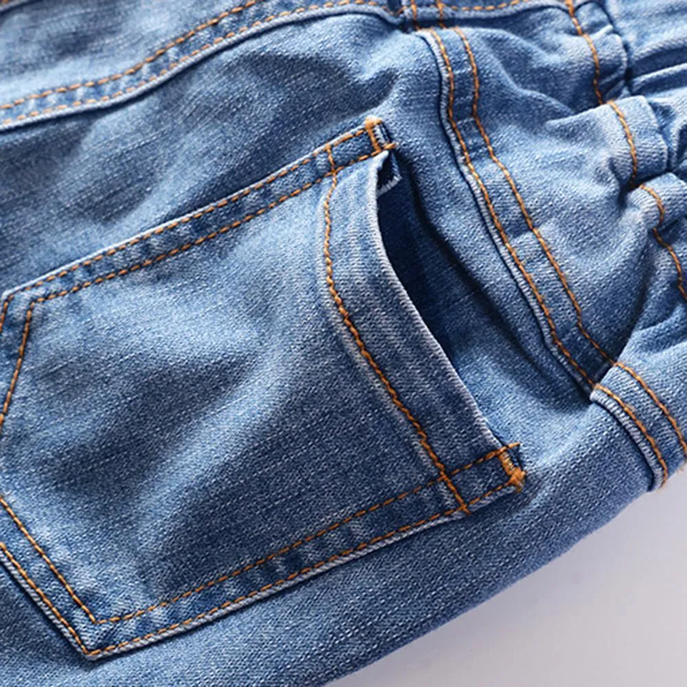 Girls Cartoon Solid Color Casual Jeans Wholesale
