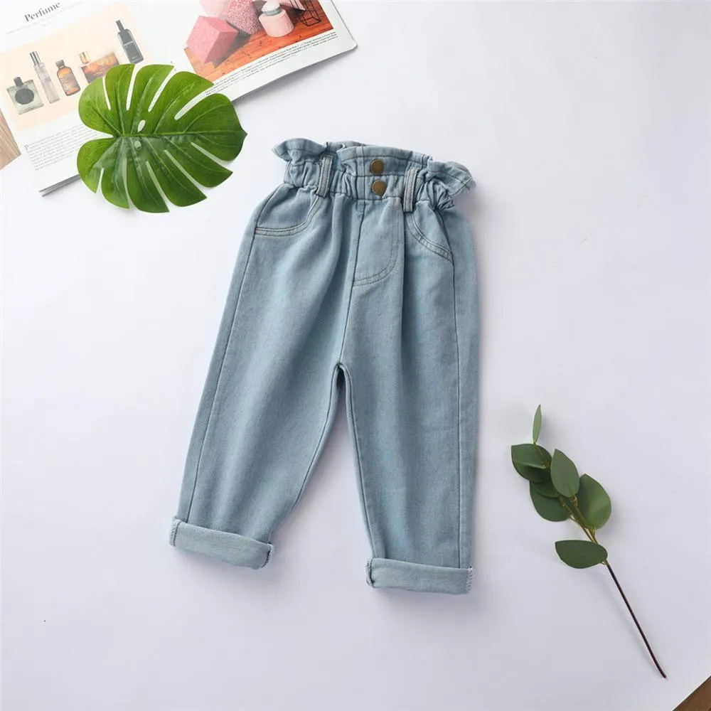 Girls Solid Color All Season Casual Jeans Wholesale Girl Clothing