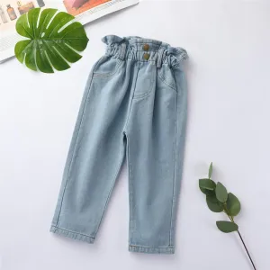 Girls Solid Color All Season Casual Jeans Wholesale Girl Clothing