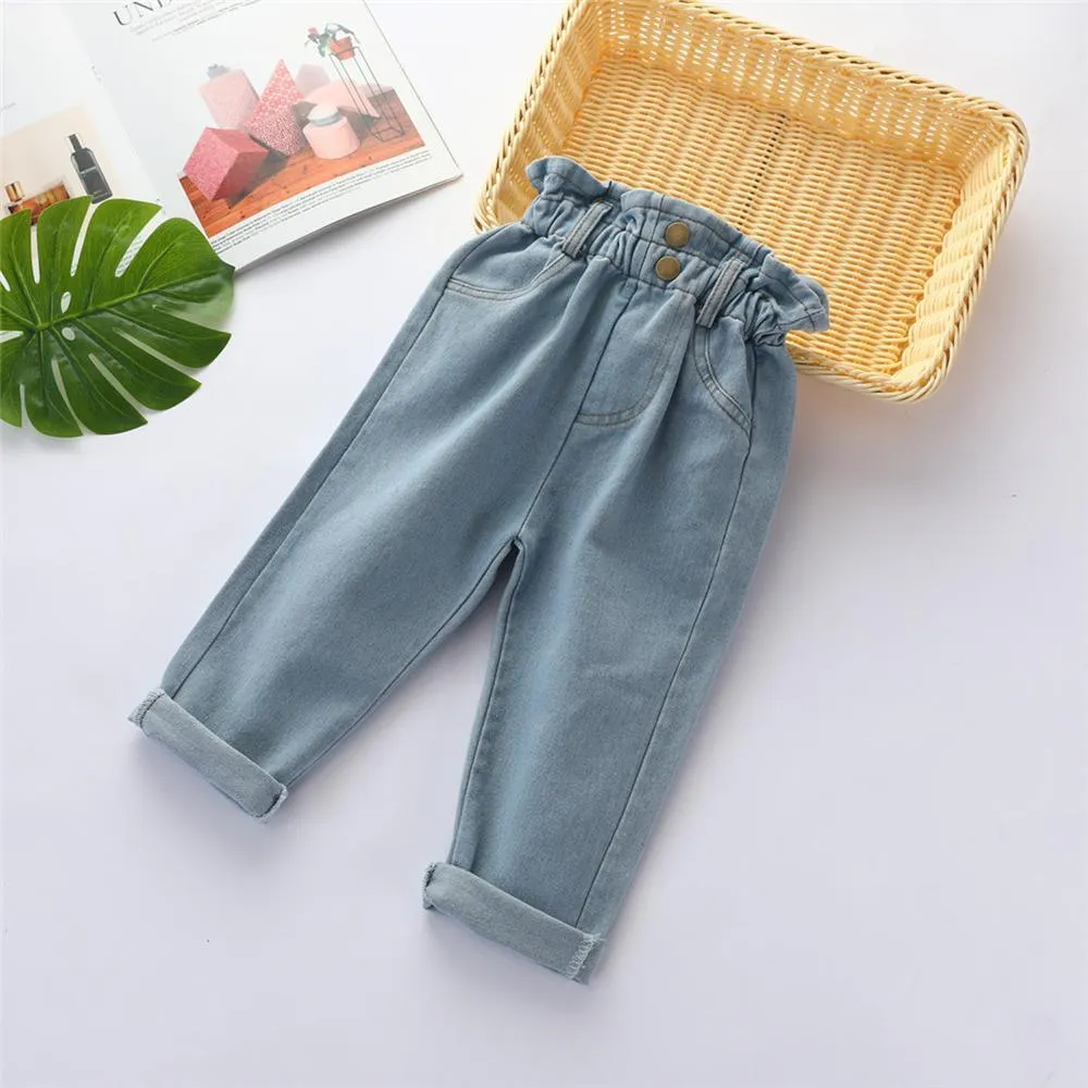 Girls Solid Color All Season Casual Jeans Wholesale Girl Clothing