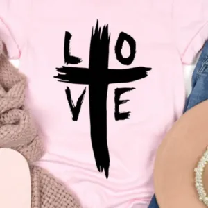 Graphic "Cross Love" Tee