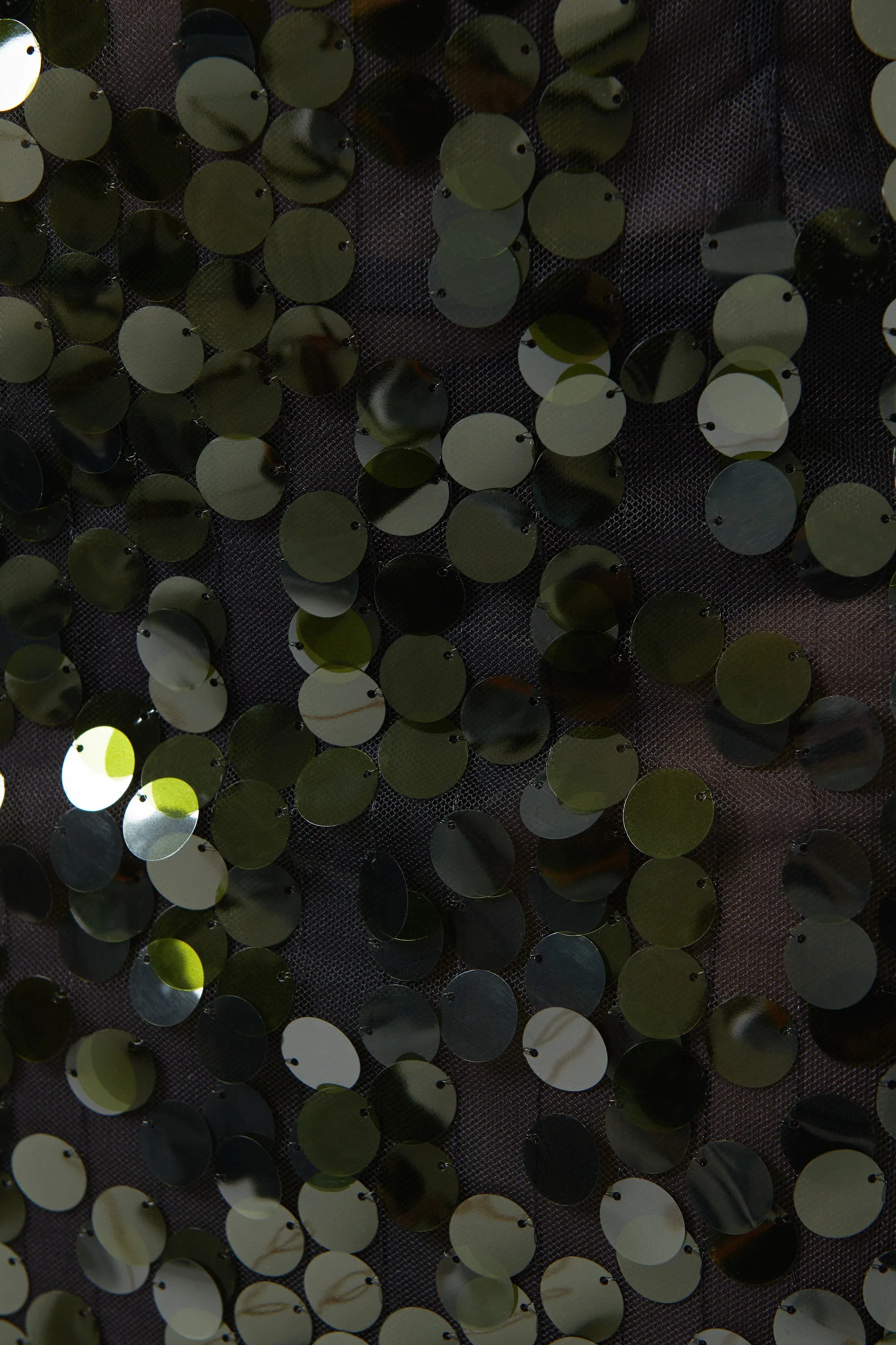 Green Dia Sequin Midi Skirt