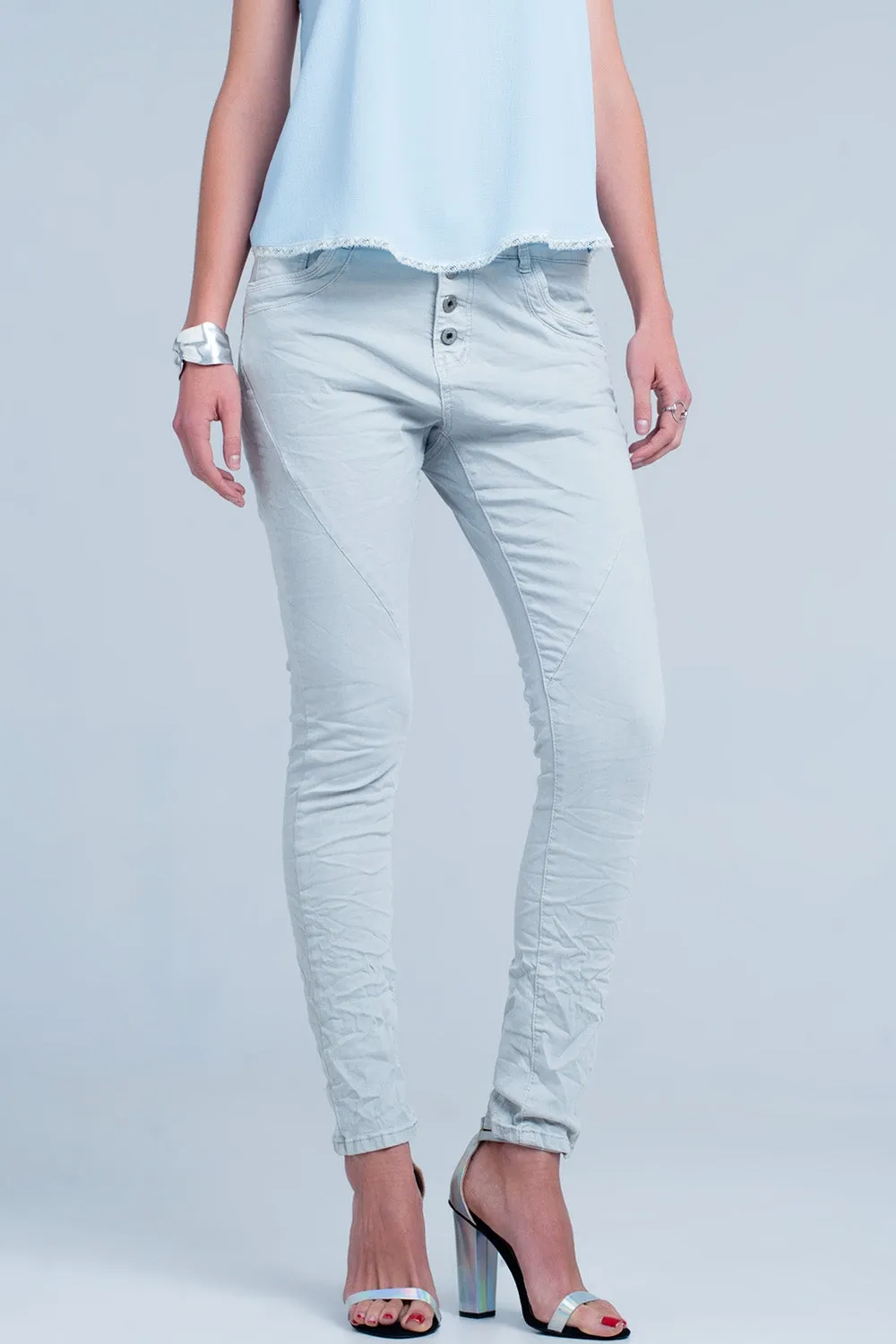 Grey Low rise boyfriend jeans