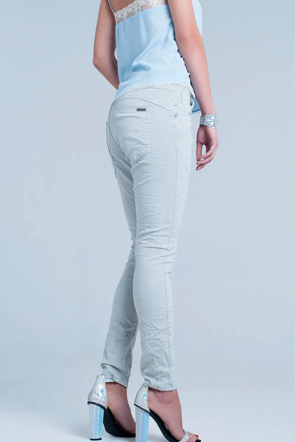 Grey Low rise boyfriend jeans