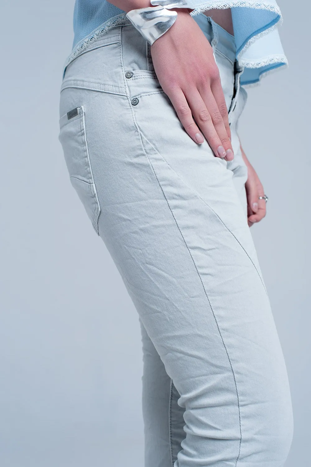 Grey Low rise boyfriend jeans