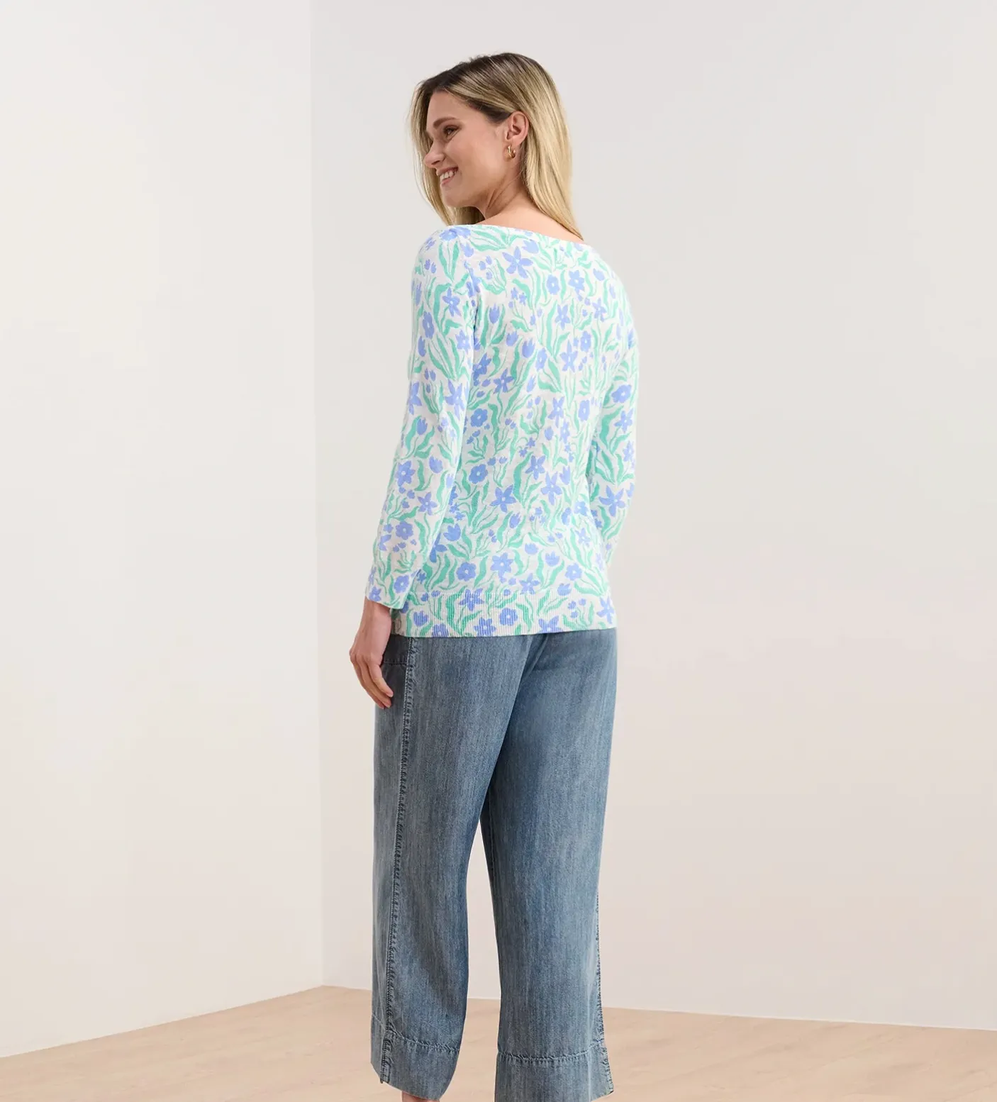 Hatley 3/4 Sleeve Knit Breton - Painted Flowers