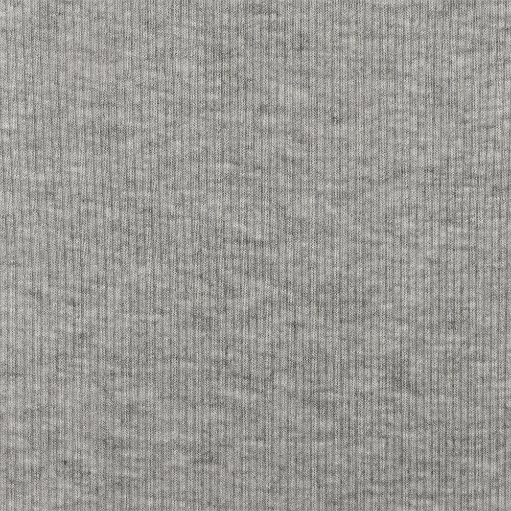 Heather Cloud Gray-Gray Stretch Rayon Rib Knit Fabric